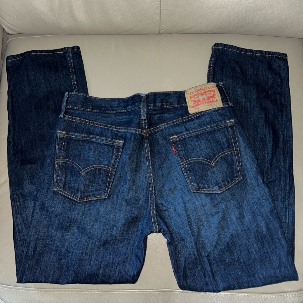 Levi's Men's Straight Jeans - Dark Blue - Picture 9 of 16
